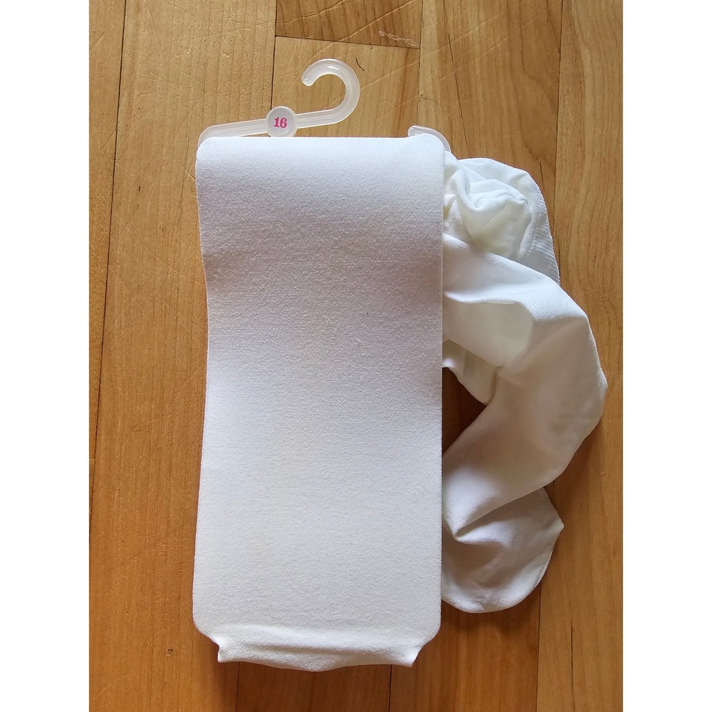 The Childrens Place Girls White Opaque Tights Size 16 Solid Nylon Spandex